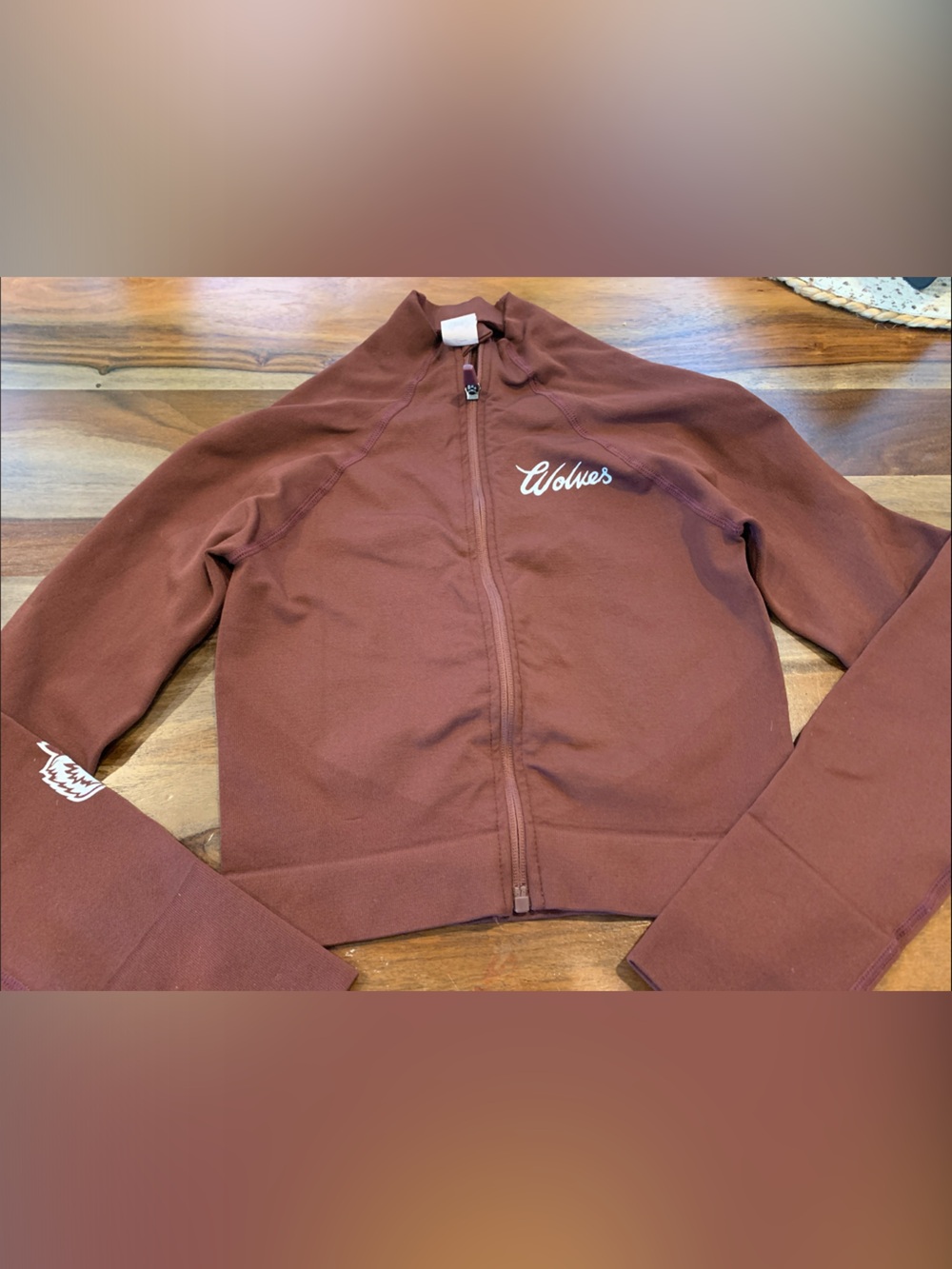 Darc Sport Maroon Full-Zip Women's Jacket with 'Wolves' Script